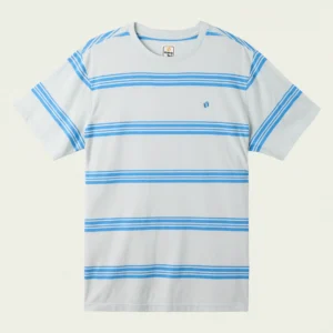 Striped Tee Crew Neckline Light Blue